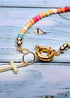 Boho Necklace, Seed Bead Layered Choker, Double Cross